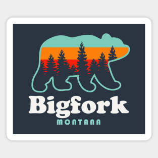 Bigfork Montana Bear Retro Sunset Magnet